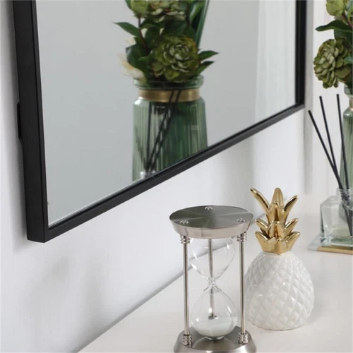 Elegant Decor Eternity 40" x 36" Contemporary Metal Frame Mirror in Black - Picture 11 of 12
