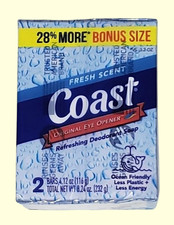 Coast Deodorant Soap Bar Fresh Scent 4.12 oz Each Eye Opener