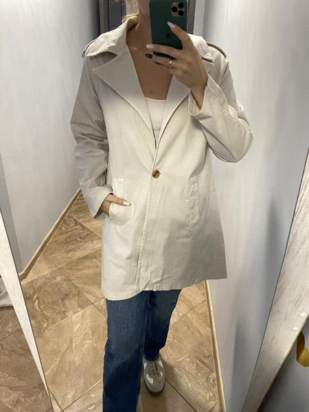 Women Weekend Max Mara Coat Beige Cotton 38 / M /