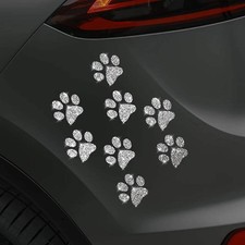 Sparkling Paw Print Glitter Waterproof Vinyl Decals for Car and Motorcycle Tank