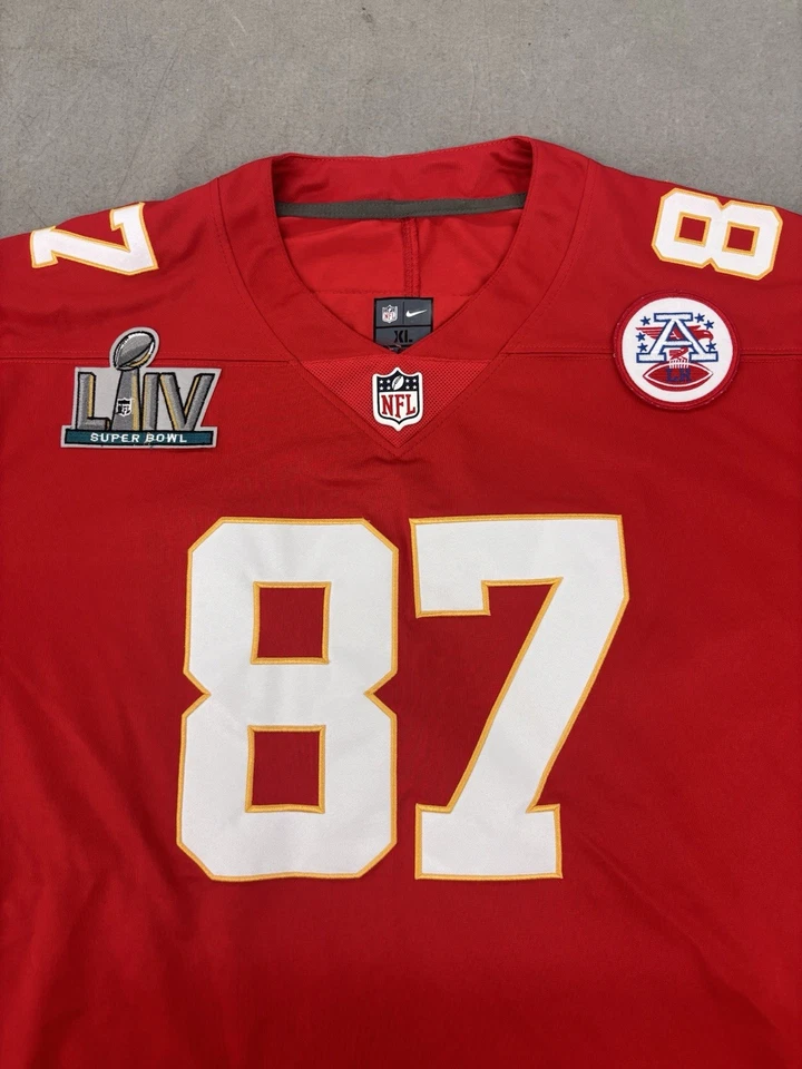 Camiseta Nike On Field Super Bowl LIV Kansas City Chiefs Travis Kelce #87 en rojo Foto 4 de 4