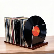 60 LP Organizer Stand Vinyl Record Storage Rack Clear Acrylic Display Holds