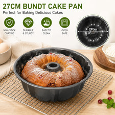 27cm Fluted Ring Bund Cake Tin Round Baking Mould Non Stick Decorating Pan Tray