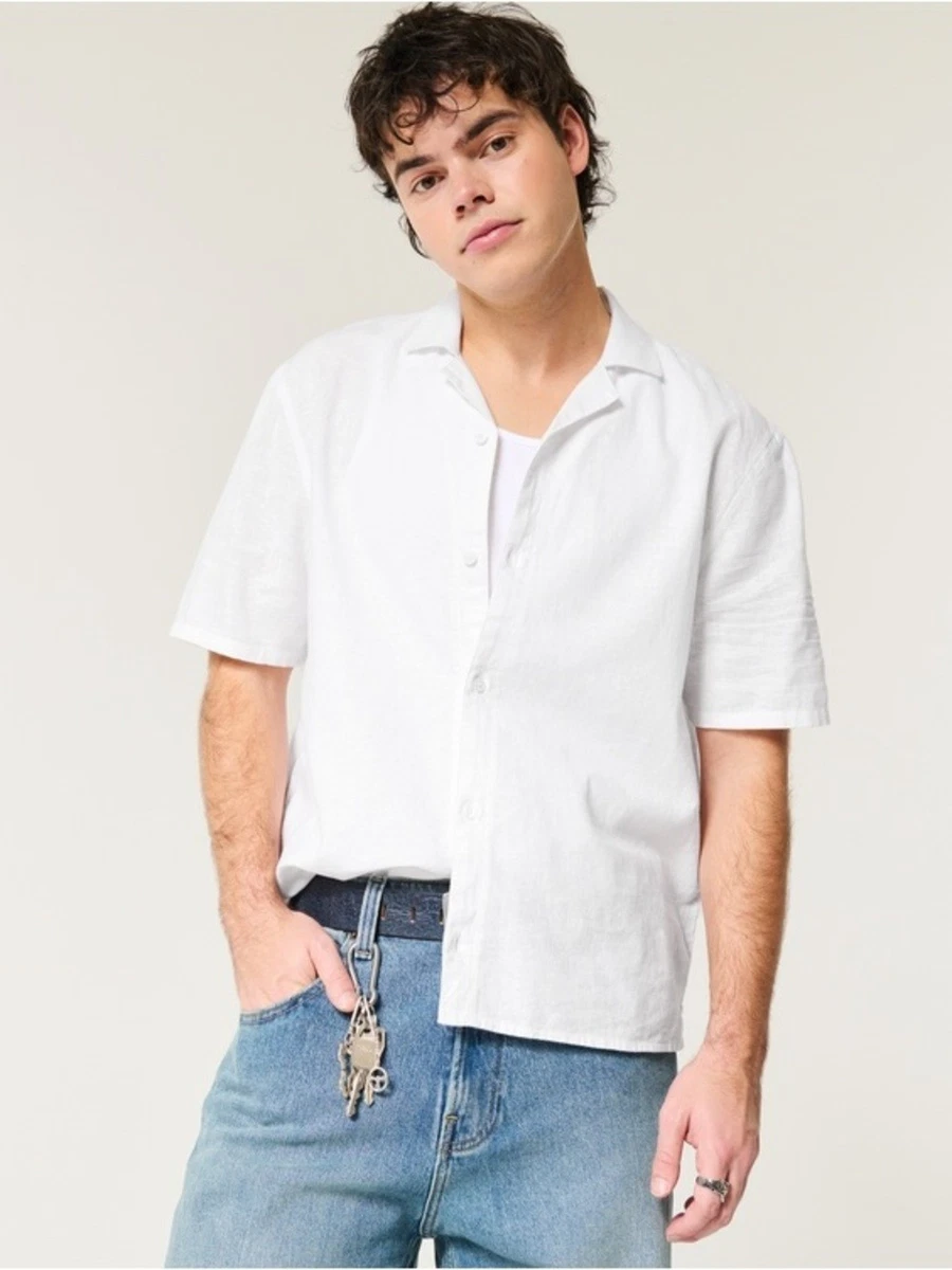 hollister white dress shirt Clearance Hollister Guy Shirts Esquim Hollister Shirts Mens Sale Buy Bench Mens button placket Women's Short-Sleeve Collared Shirt Dress