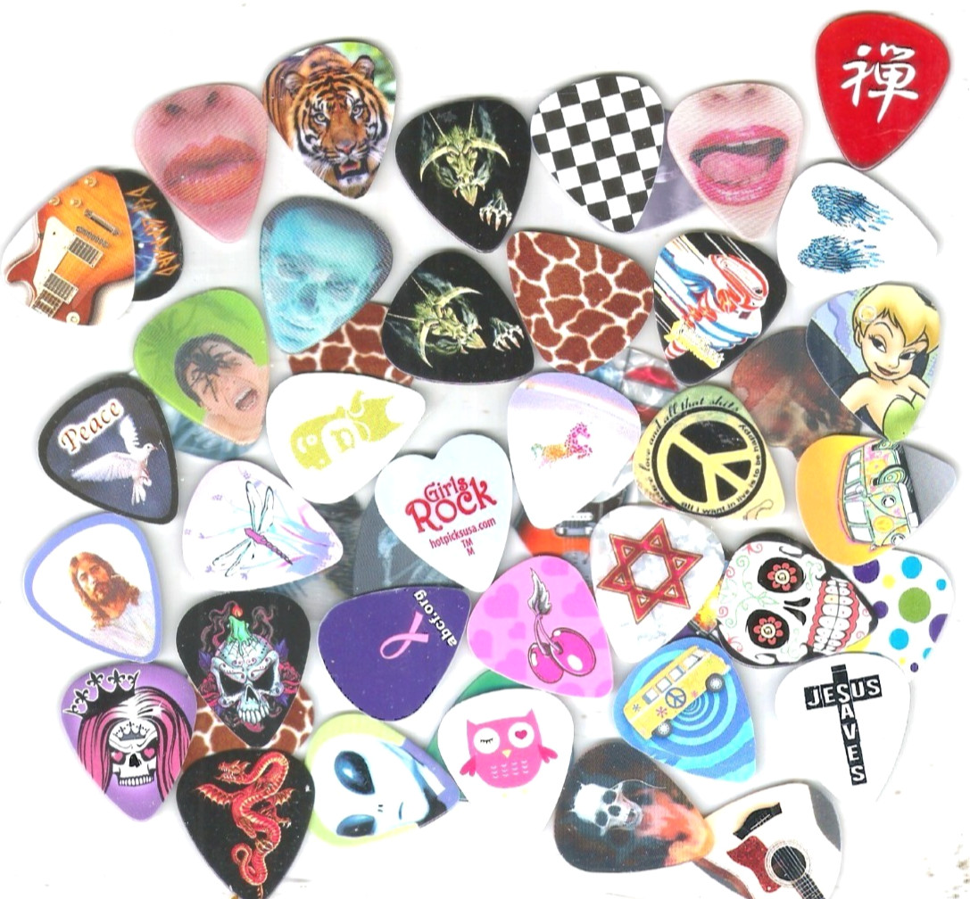 20 Guitar Picks Mixed Lot Name Brands,  Variety Pack (Thin, Med, Heavy)
