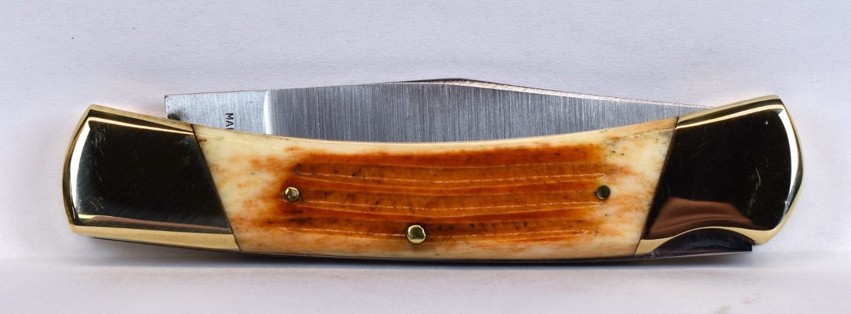 VINTAGE PARKER CUT CO. EAGLE BRAND JAPAN #95146 BONE STAG LOCK