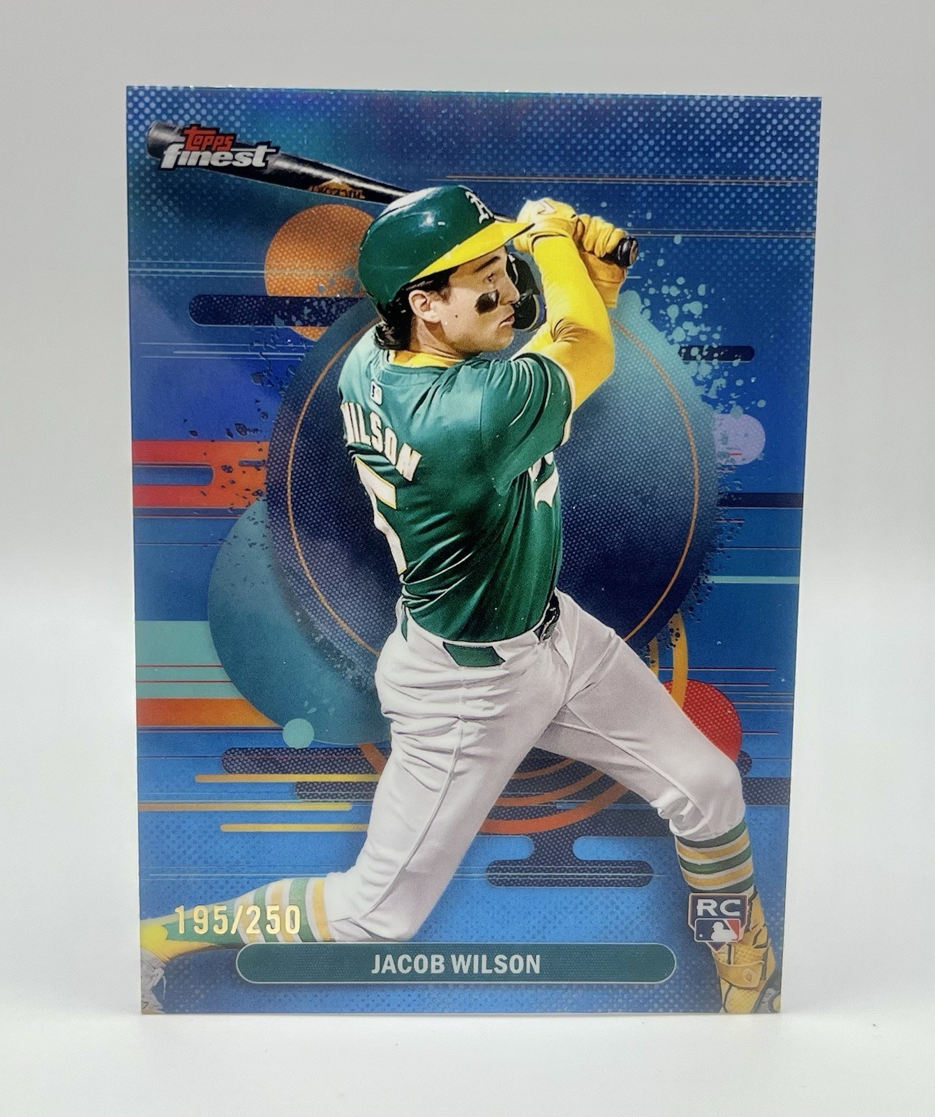 2025 Topps Finest Baseball Jacob Wilson Uncommon Sky Blue RC /250 #109 Athletics