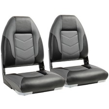 NORTHCAPTAIN Deluxe Charcoal/Black High Back Folding Boat Seat, 2 Seats