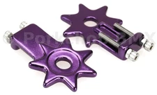 BMX Bicycle Star Spur Chain Tensioners for 3/8" axles - PURPLE