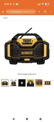 DEWALT 20V MAX* Portable Radio & Battery Charger, Bluetooth (DCR025)
