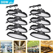 8 Pack 300W UFO Led High Bay Light Shop Commercial Warehouse Industrial Factory