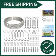 2mm Wire Rope Kit, Garden Wire/Fence Wire for Climbing Plants, 50M/2mm PVC Co...