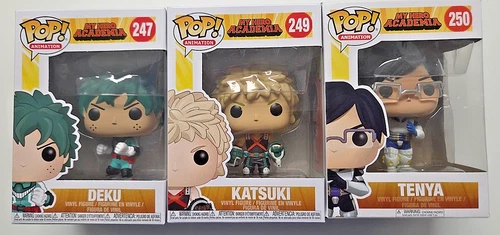 3 FUNKO POP MY HERO ACADEMIA 247 DEKU 249 KATSUKI 250 TENYA