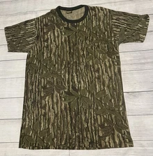 Vintage Spartan Realtree Camo Pocket T Shirt Size 3XL XXXL Green Brown Leaves