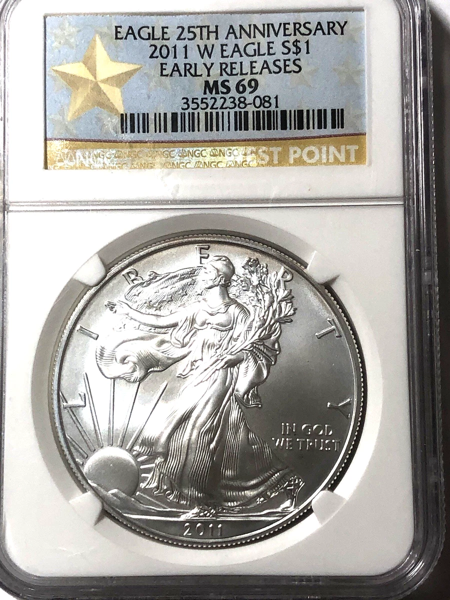 2011 W EAGLE 銀貨 MS 69 NGC認証 American Eagle MS 69 Graded 2011 Silver Bullion Coins for sale | eBay