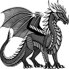 30 Custom Black Fantasy Dragon Personalized Address Labels