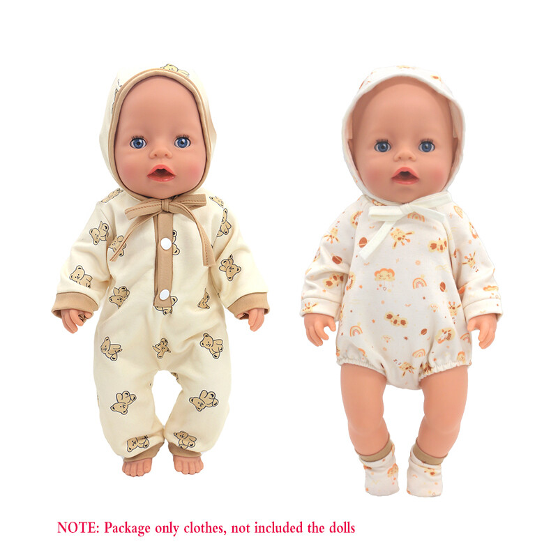 Boy/Girl Dolls Outfits for 14~16 inch Reborn Baby Dolls-2Set Dolls Cute  Clothing