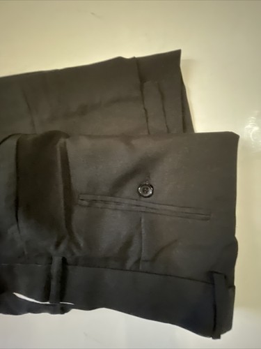 Men's Victorio Cuture Solid Black Flat Dress Pants 36x32 Dress $89 Retail NEW - Picture 10 of 12