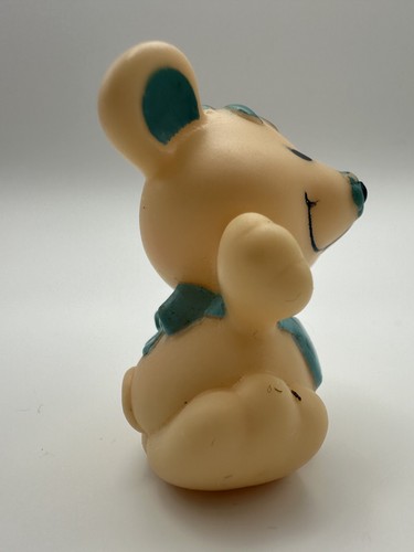 Vintage Strawberry Shortcake Pet Cheesecake the Mouse Tan Blue FIgurine 1982 - Picture 5 of 7