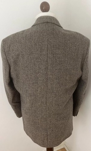 Mens Pierre Cardin Tweed Brown Wool Blazer Jacket Herringbone 42”-44”vintage - Picture 9 of 15