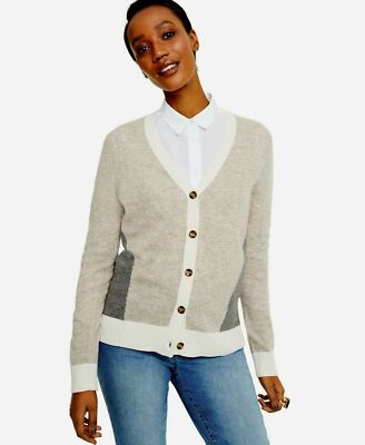 Charter Club Pure Cashmere Long Sleeve Colorblocked Boyfriend