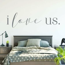 I LOVE US Wall Art Decal Quote Words Home Decor Love Couple Bedroom Sticker 72"