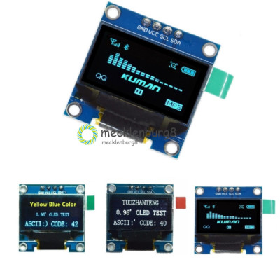 0.96'' Yellow/Blue/White 128X64 OLED I2C IIC Serial LCD LED SSD Display