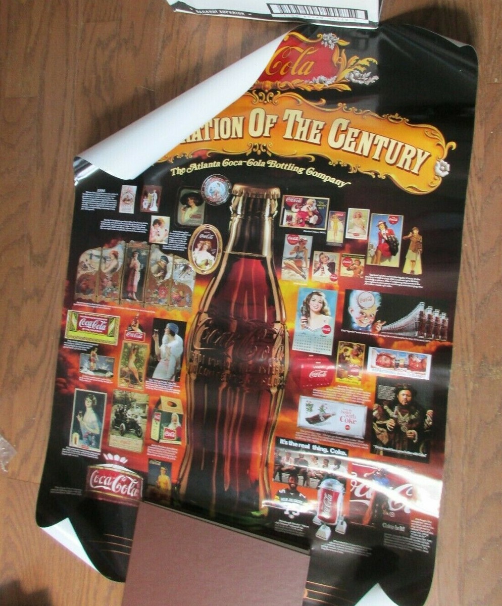 COCA COLA CELEBRATION OF THE CENTURY 1986 COLOR POSTER Unused 25