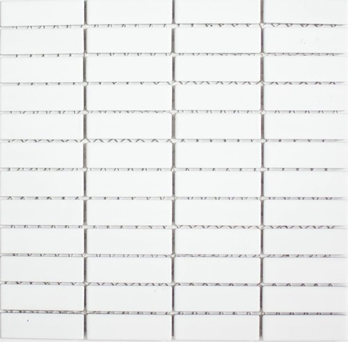 Keramikmosaik Fliese Stäbchen weiß glänzend Wand Boden 24-0102_b | 1 Matte - Picture 5 of 5