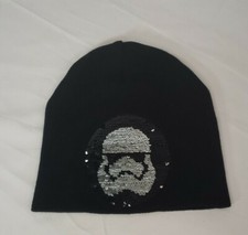 Star Wars Stormtrooper Reversible Sequin Knit Beanie - Black - kids size 4-8Y