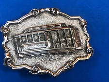 San Francisco Cable Car Western Framed Metal Vintage Belt Buckle