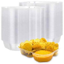 100 Pcs Nacho Trays 22oz, Nacho Tray Disposable Clear Nacho Trays