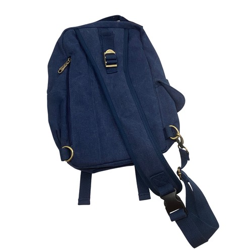 Kaukko Deep Blue Canvas Cross Body Shoulder Sling Backpack Rucksack Pockets Zips - Picture 6 of 9