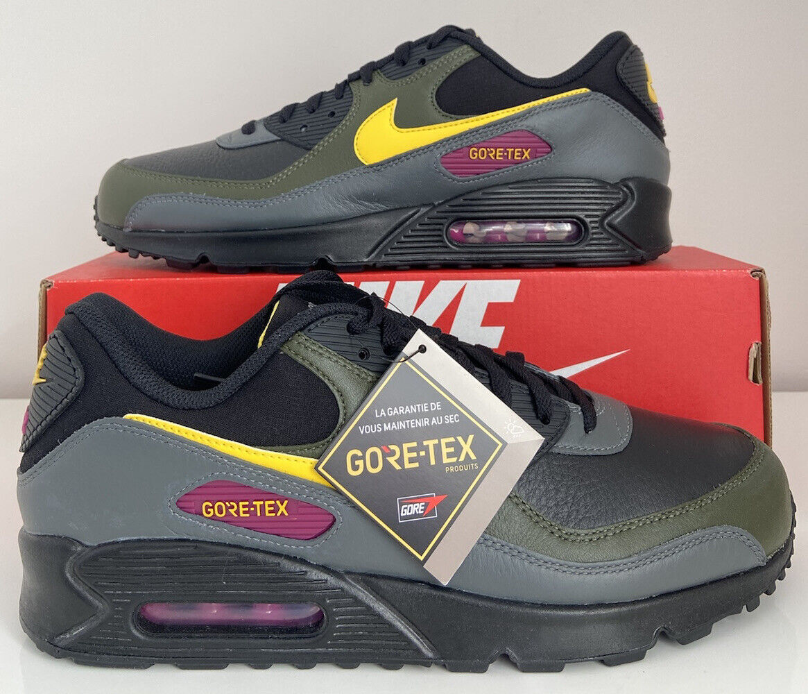 Nike Air Max 90 Gore-Tex Trainers Black/Tour Yellow DJ9779 Nike Air Max 90 Gore-Tex Trainers Black/Tour Yellow DJ9779