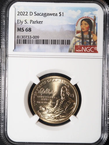 2022-D NGC MS68 Ely S Parker Tonawanda Seneca Sacagawea Dollar #009