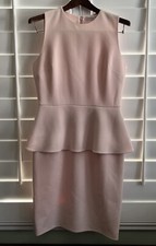 Christian Dior Light Pink Peplum Sleeveless Dress  Made In Italy