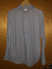 GIORGIO ARMANI CUFFLINK SHIRT 15 GREY COTTON WORK FORMAL WEDDING FREE P&P