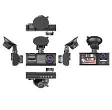 HD 1080P Car Dual Lens Dash Cam Front/Rear/Inside Video Recorder Camera G-sensor