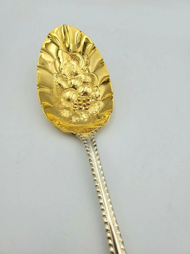 Cuchara de bayas esterlinas Mazarin de Dominick & Haff con diseño de fruta en tazón #11107 Foto 2 de 4