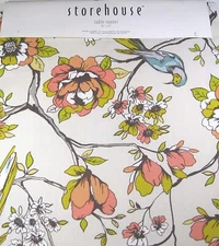 Storehouse Table Runner Floral with Blue Jays 14" X 72" 100% Cotton Muli Color