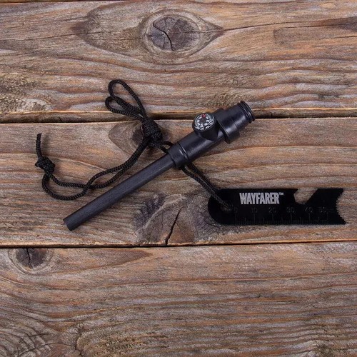 Wayfarer Endurance Campfire Fire Starter Kit Compass Whistle By Fizz Creations - Picture 2 of 9
