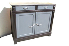 Buffet 1900 en bois naturel,ancien , noir et gris