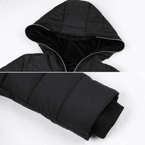 Cappotto donna trapuntato imbottito pelliccia pile foderato cappuccio outwear giacca parka invernale - Foto 5 di 18