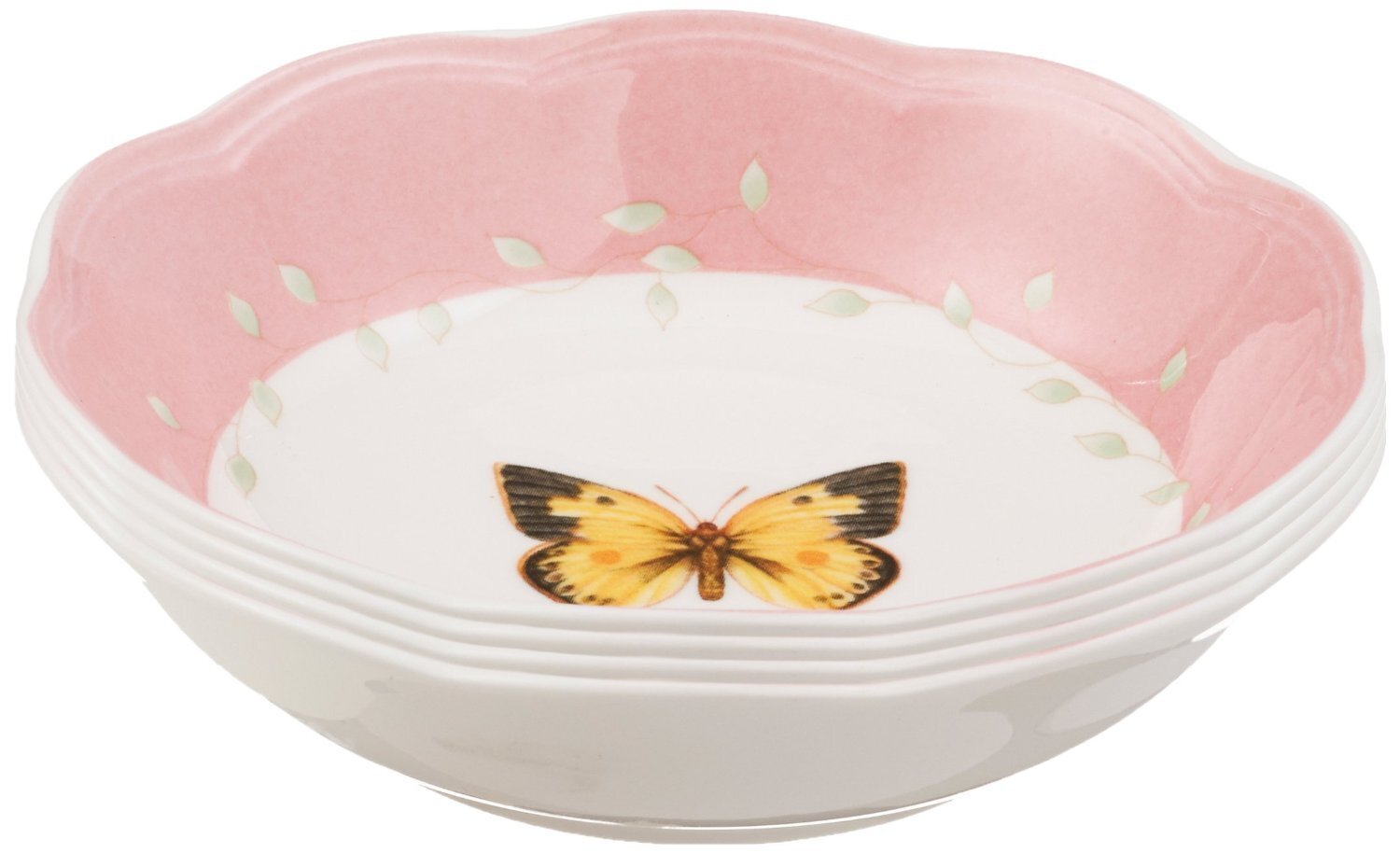Lenox Butterfly Meadow 4-Piece Dessert Bowl Set in Vibrant Design
