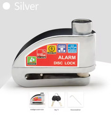 Motorrad Fahrrad Schloss Alarm Sicherheitsschloss Aluminiumlegierung Silber