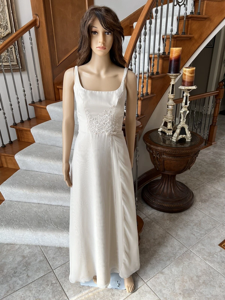 Champagne chiffon sleeveless dress cheap