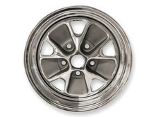 Mustang Wheel Styled Steel Chrome Charcoal Center 5 Lug 14x5 64-70 Mustang Wheel Styled Steel Chrome Charcoal Center 5 Lug 14x5 64-70