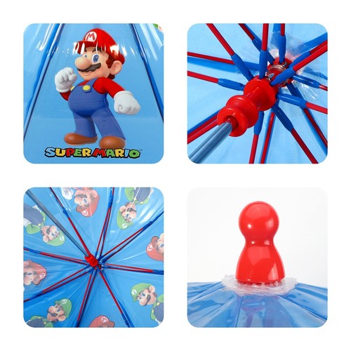 Super Mario Kids Umbrella Childrens Hero Boys Superhero Nintendo Bubble Luigi - Picture 5 of 5