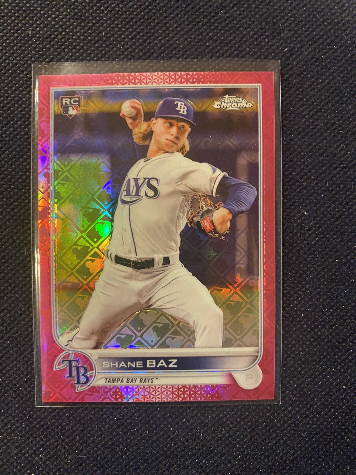 2022 Topps Chrome Logofractor #8 Shane Baz Pink Refractor /199 Rookie Card RC SP
