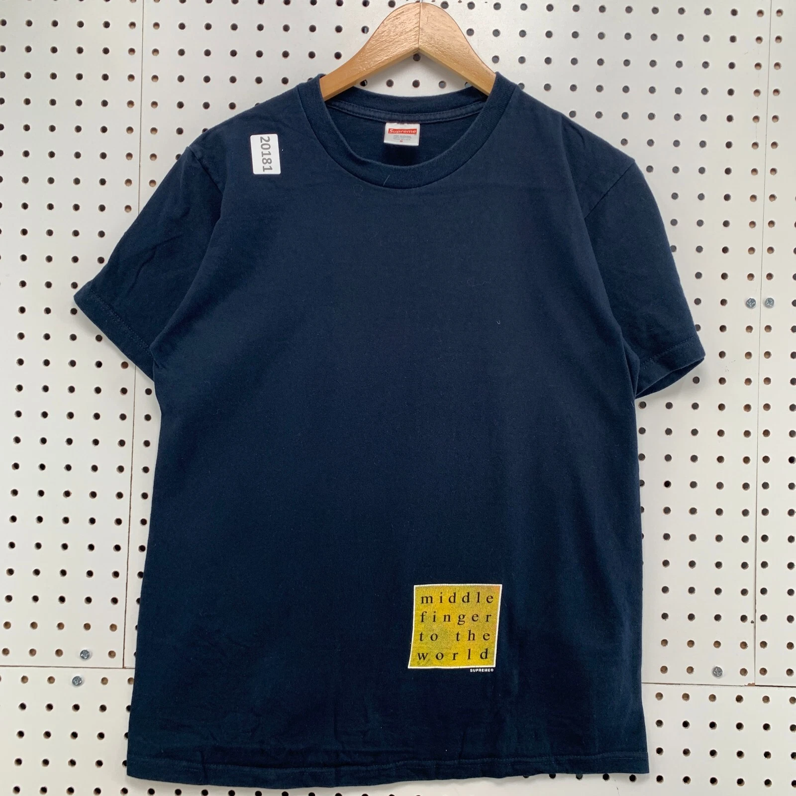 Chemise Suprême Adulte Petit Bleu Moyen Doigt Vers Le Monde Manches Courtes 19x26
